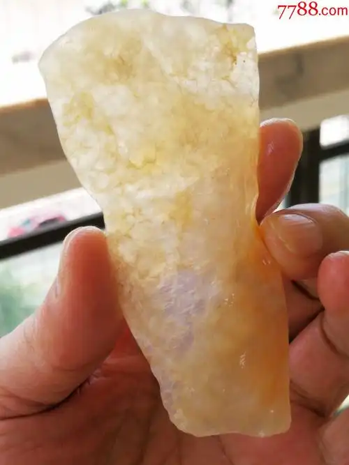 寿山满丝荔枝冻毛料32g冰种水头色味极好