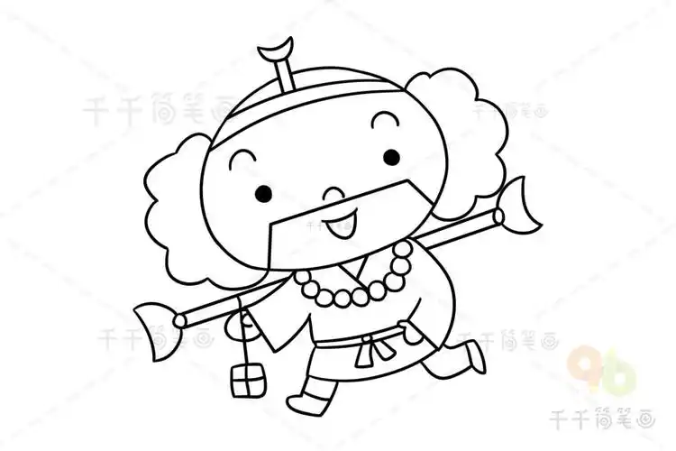 西游记沙僧涂色画