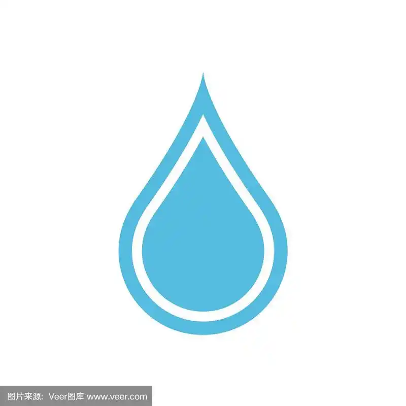 水滴图标在平坦的风格雨滴对白色