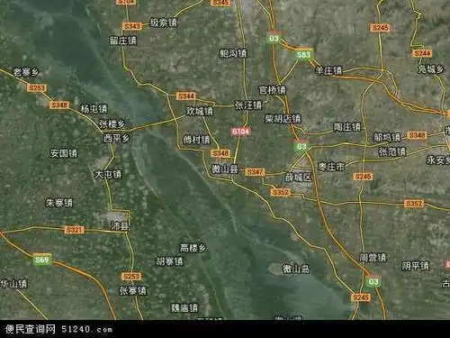 微山县卫星影像,微山县高清卫星航拍地图,微山县航拍照片,2020微山县