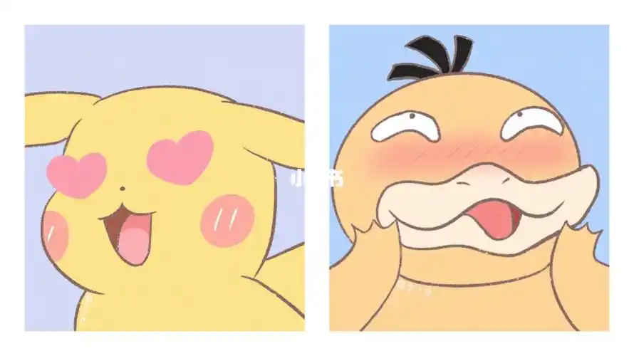 迪士尼宝可梦可达鸭皮卡丘情侣闺蜜头像