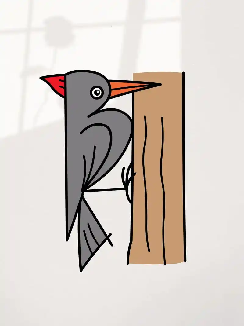 数字1-2-3-4画可爱的啄木鸟医生.#简笔画教程 #每日一 - 抖音