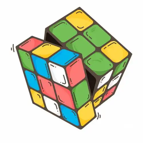 转动中的卡通魔方玩具4606234png图片免抠素材