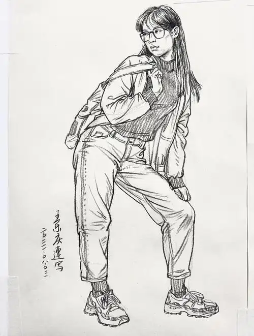 画画  #线性速写  #速写人物  #速写  #美术  #美术生  #速写写生