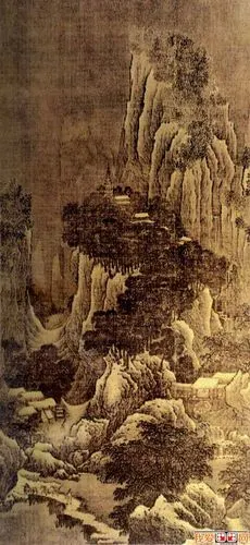 范宽《雪麓早行图》_宋代气势磅礴山水雪景国画高清大图赏析