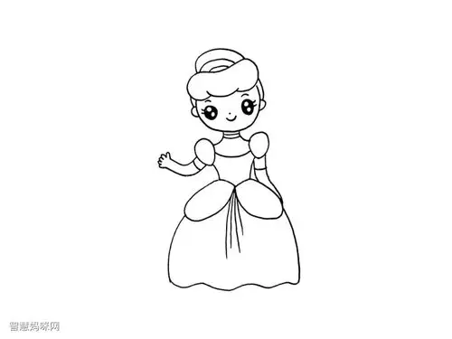 美丽的灰姑娘简笔画画法详解