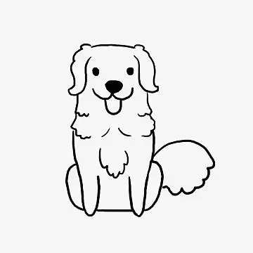 卡通狗狗儿童涂鸦线条简笔画