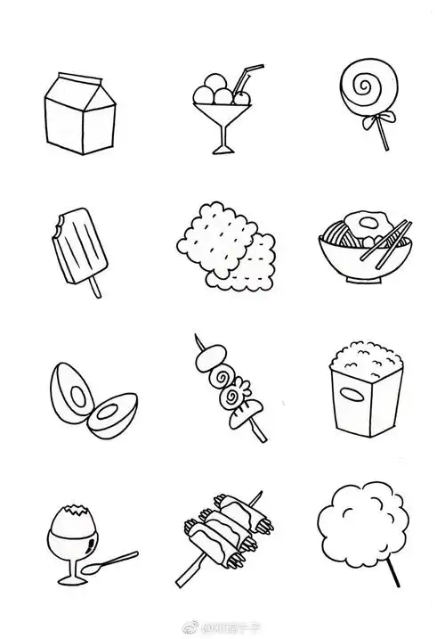 食物图案简笔画图片