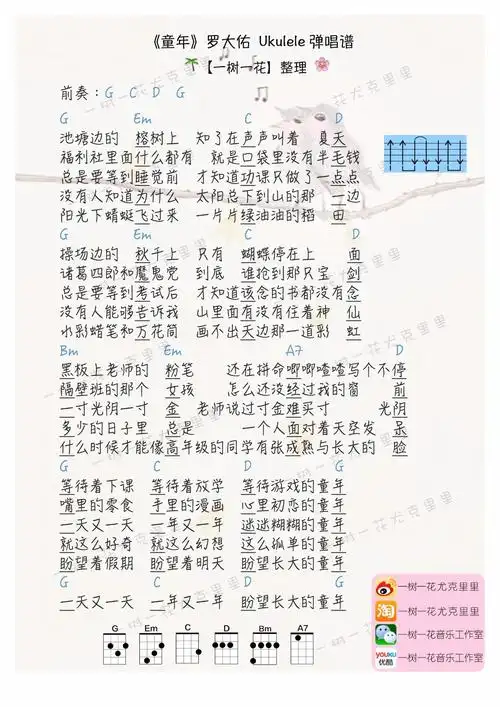 96童年罗大佑u谱