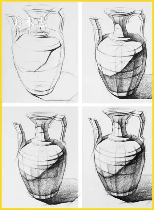 单个素描静物结构练习,新手速进!