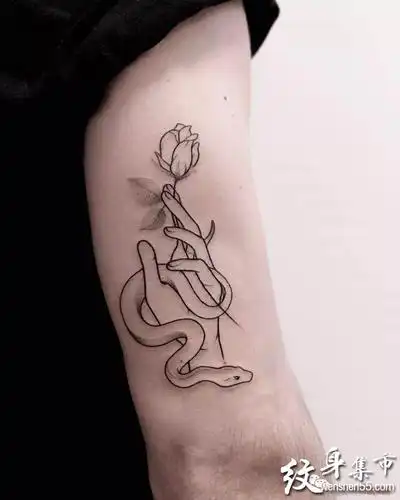 简约线条纹身简约线条纹身手稿图案大全