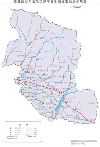 新疆伊宁县地图