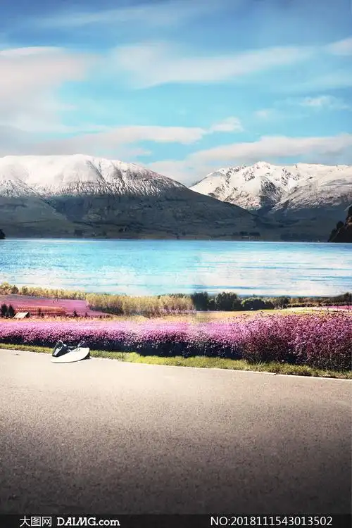 蓝天白云湖光山色风景抠图适用模板_大图网图片素材