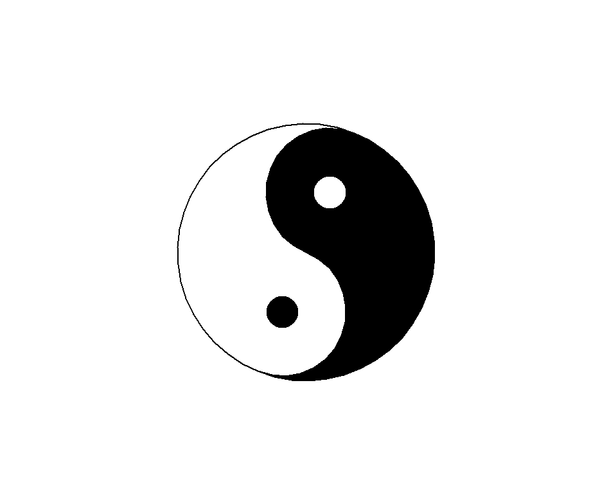 用turtle画旋转太极图动画