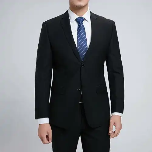 新款西服套装双开叉商务黑蓝西装男士婚宴礼服团购职业装商务正装
