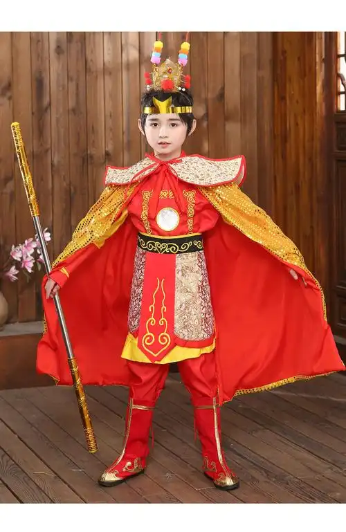 孙悟空服装孙悟空衣服儿童服装西游记齐天大圣美猴王演出服饰道具全套