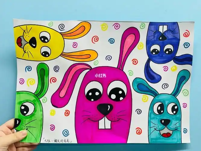 创意儿童美术大班调皮的兔兔