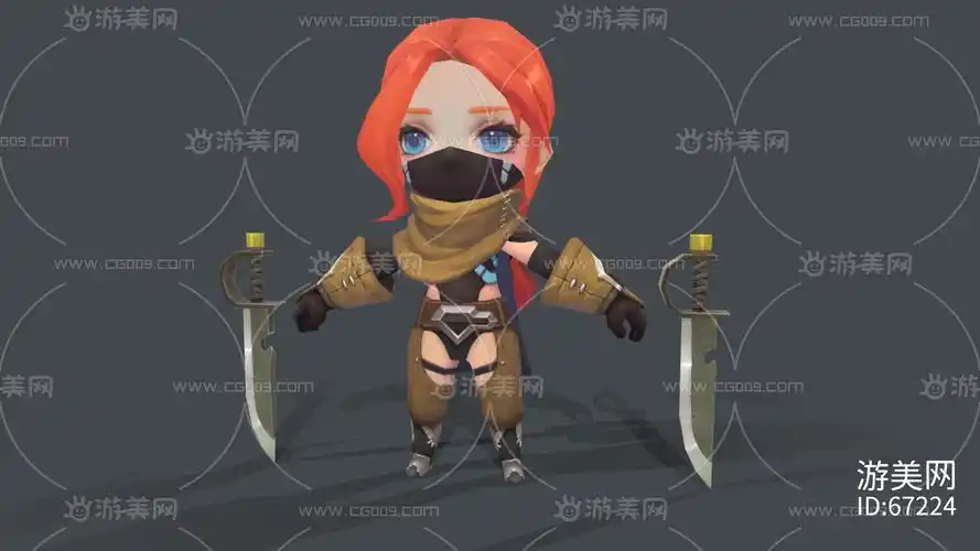 q版蒙面女刺客q版女刺客卡通女杀手