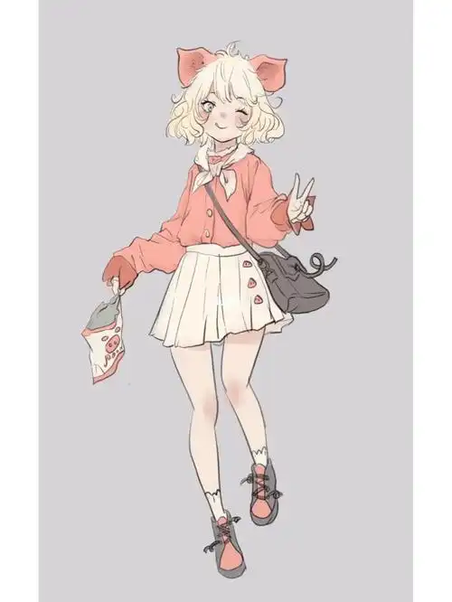 板绘可爱女孩全身702