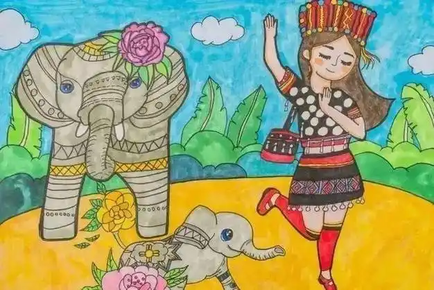 绘画大赛作品第一期云南省小学生第七届野生动物绘画大赛中民大附中