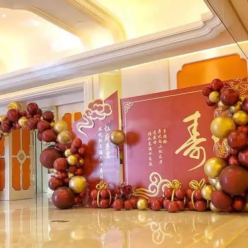 老人生日寿宴布置爸爸妈妈爷爷奶奶长辈领导60岁70岁80岁酒店背景装饰