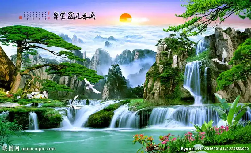 聚宝盆风水画图片