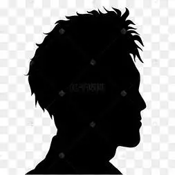 男士黑色剪影人物侧脸