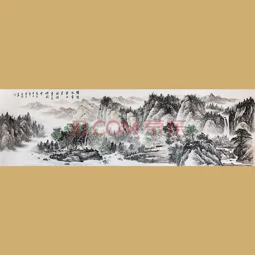 山东美术家协会创作室主任 高永谦先生作品70*240cm——锦绣文章云山