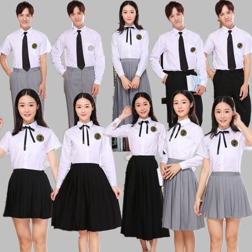 毕业照演出服装合唱诗歌朗诵衣服夏季长裙六一年级小初高三中学生