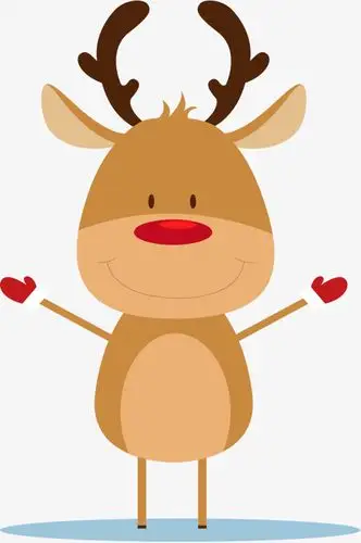 矢量png圣诞节可爱卡通驯鹿