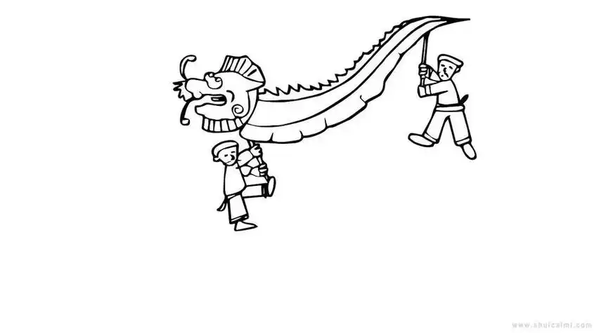 舞龙舞龙简笔画舞龙艺人简笔画图片宗塘幼儿园大一班 民间体育游戏 写