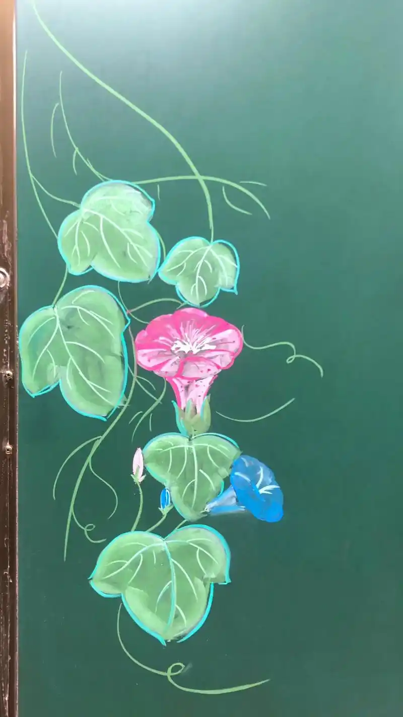 粉笔画一黑板报边框 牵牛花
