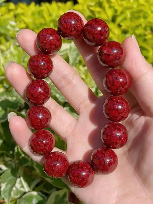 湘西原矿晶体朱砂手串