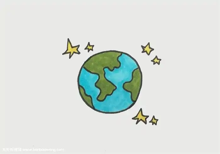 地球怎么画简单又漂亮