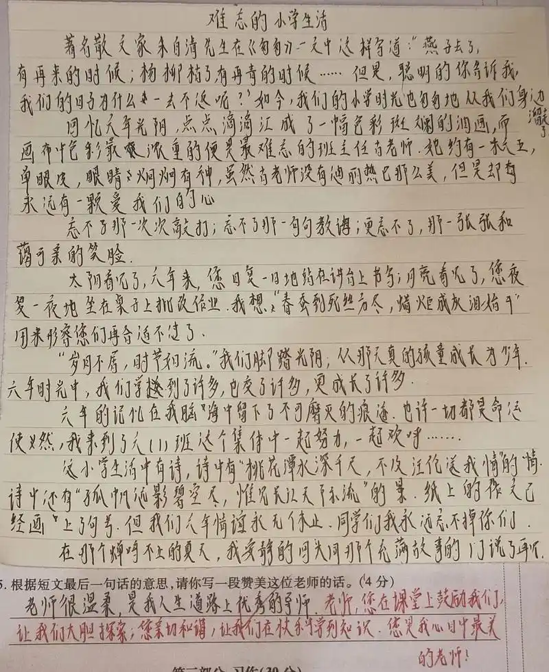 难忘的小学生活作文