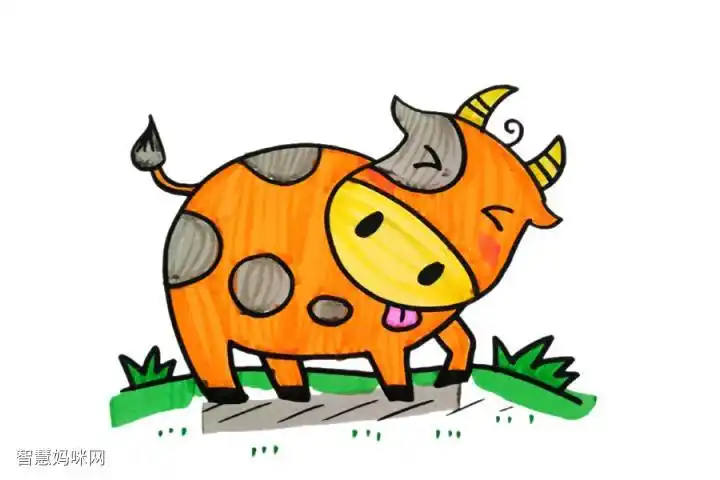可爱的小牛简笔画图片大全