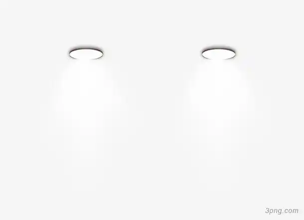 两盏白色射灯png素材透明免抠图片其他元素