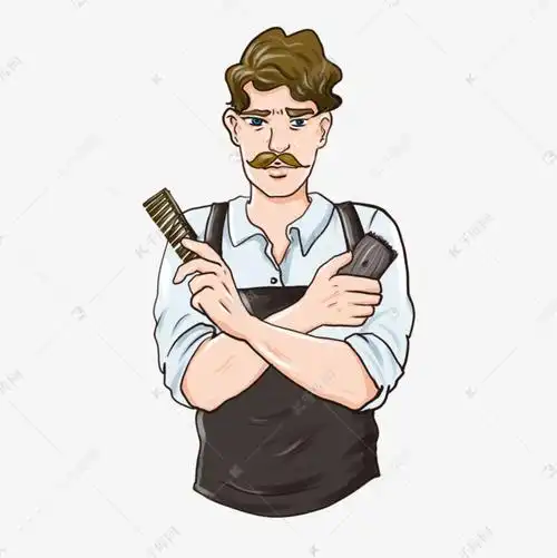 理发师人物波普艺术美漫风格