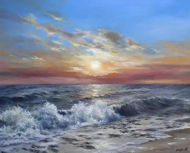 对海洋的无限热情,波澜壮阔海景油画︱谢尔盖·多罗费耶夫