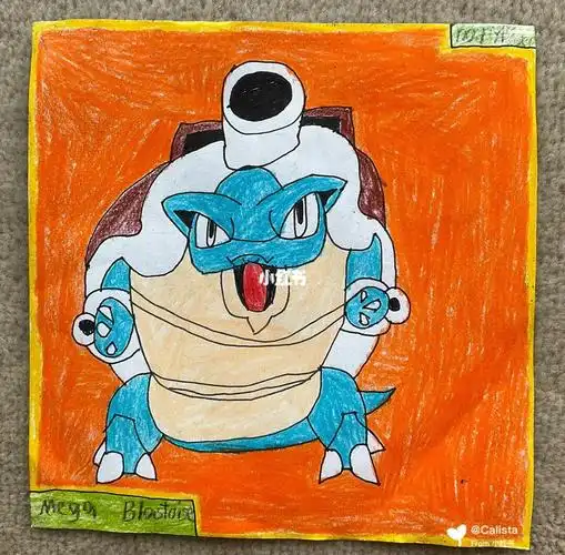 7岁男孩宝可梦系列画超级水箭龟