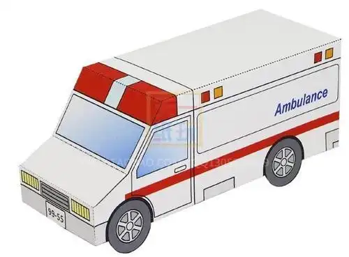 用折纸折救护车 手工折纸大全-普车都