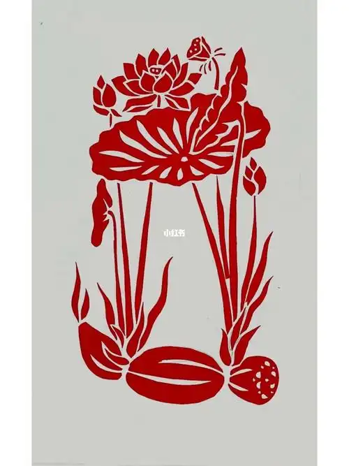 剪纸  #荷花  #手工剪纸  #刻纸剪纸  #我的手工日常