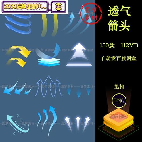 电商材料面料舒适透气散热穿透蓝色箭头图标png免扣标识ps素材