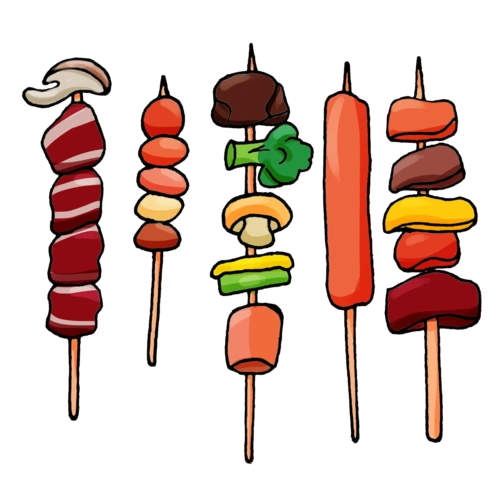 手绘卡通美味烧烤素材图片