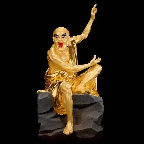 十八罗汉佛像十八罗汉佛像纯铜鎏金降龙伏虎罗汉雕像佛堂寺庙供奉摆件