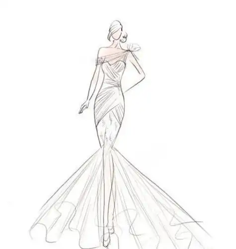 美女漂亮晚礼服简笔画公主婚纱简笔画素描1公主裙简笔画晚礼服素描画