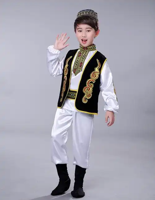 儿童新款塔吉克传统少数民族演出服新疆服装男女女孩儿童演出服