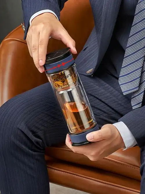 富光高端茶水分离泡茶杯男泡茶师玻璃杯长辈老师领导礼品男女水杯