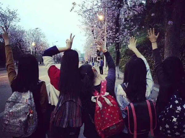 大三的我们 在紫荆桥上 看着背影也在微笑