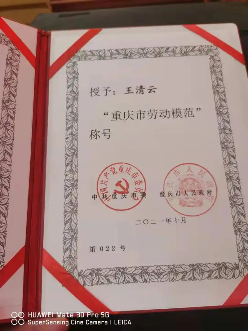 恭祝《杨记隆府》研发总监:王清云 同志荣获重庆市劳动模范称号 - 抖